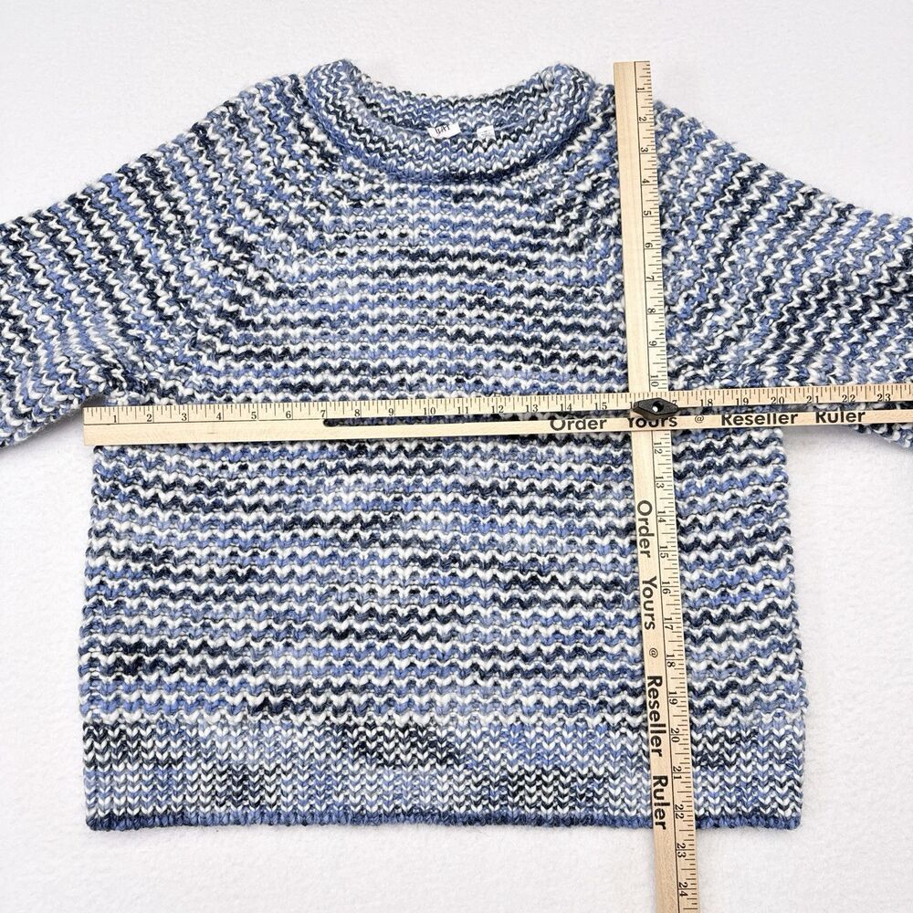 Gap Sweater Women Size Medium Blue Thick Knit Crew Neck Pullover Fisherman Wool - Picture 8 of 10